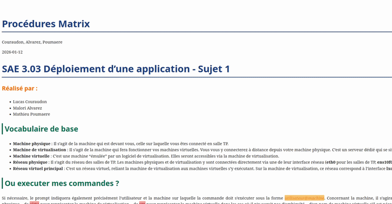 Capture Procédure + Tchat Matrix